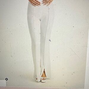 Cinq a Sept High-Waist White Split-Hem polyester blend Pants Size 00